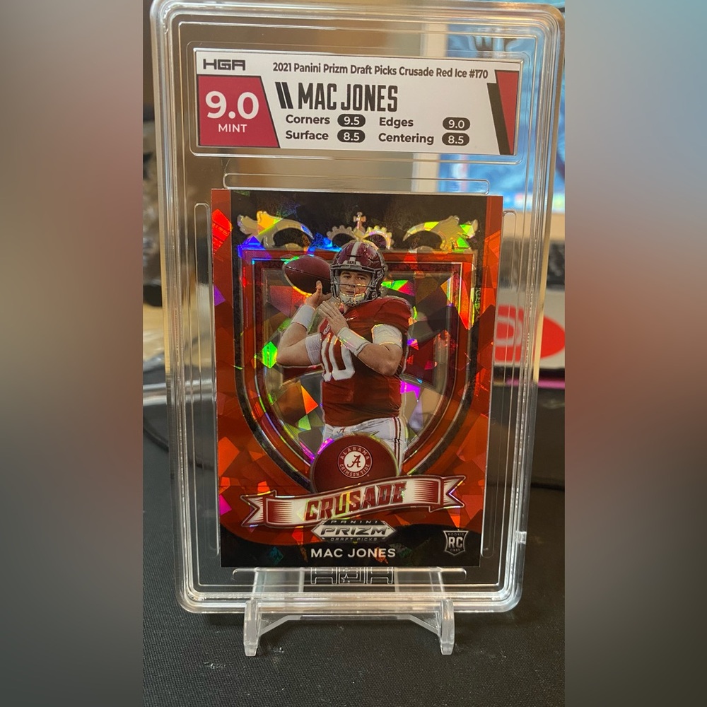 MAC JONES  -  2021 PANINI PRIZM DRAFT PICKS PRIZMS    RED ICE    #170 HGA 9